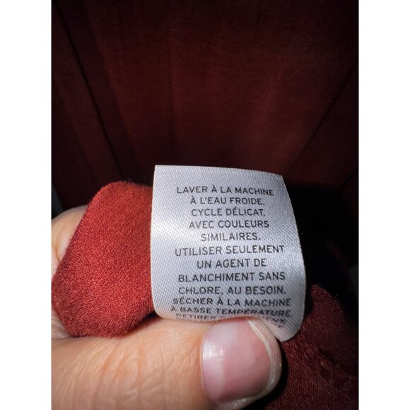 Ribbed Long Sleeve Ruched Midi Dress By Treasure & Bond X-Small Red Rust Classic - Picture 7 of 7